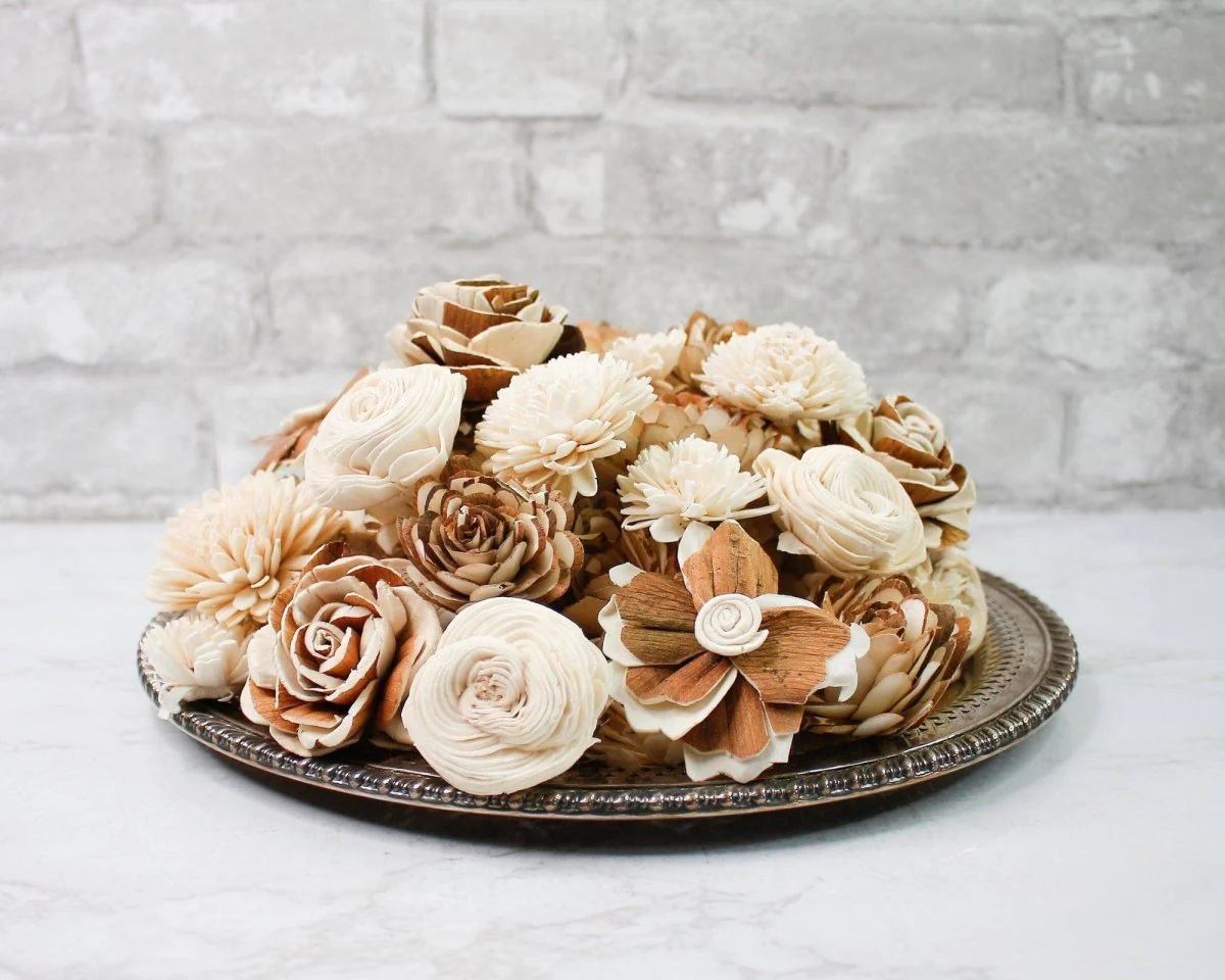 100 Random Assorted Wood Flowers - Image 4