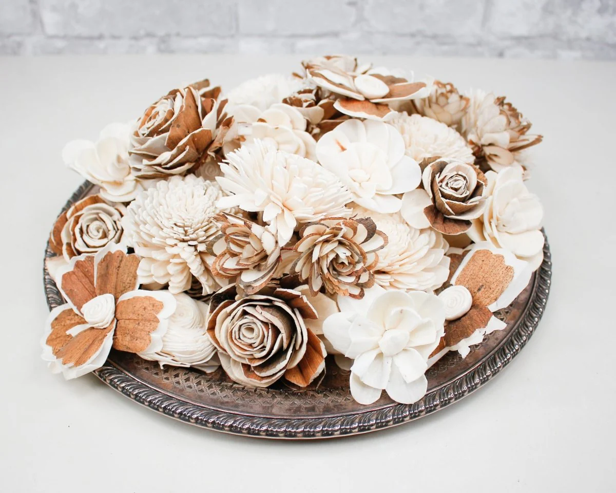 100 Random Assorted Wood Flowers - Image 5