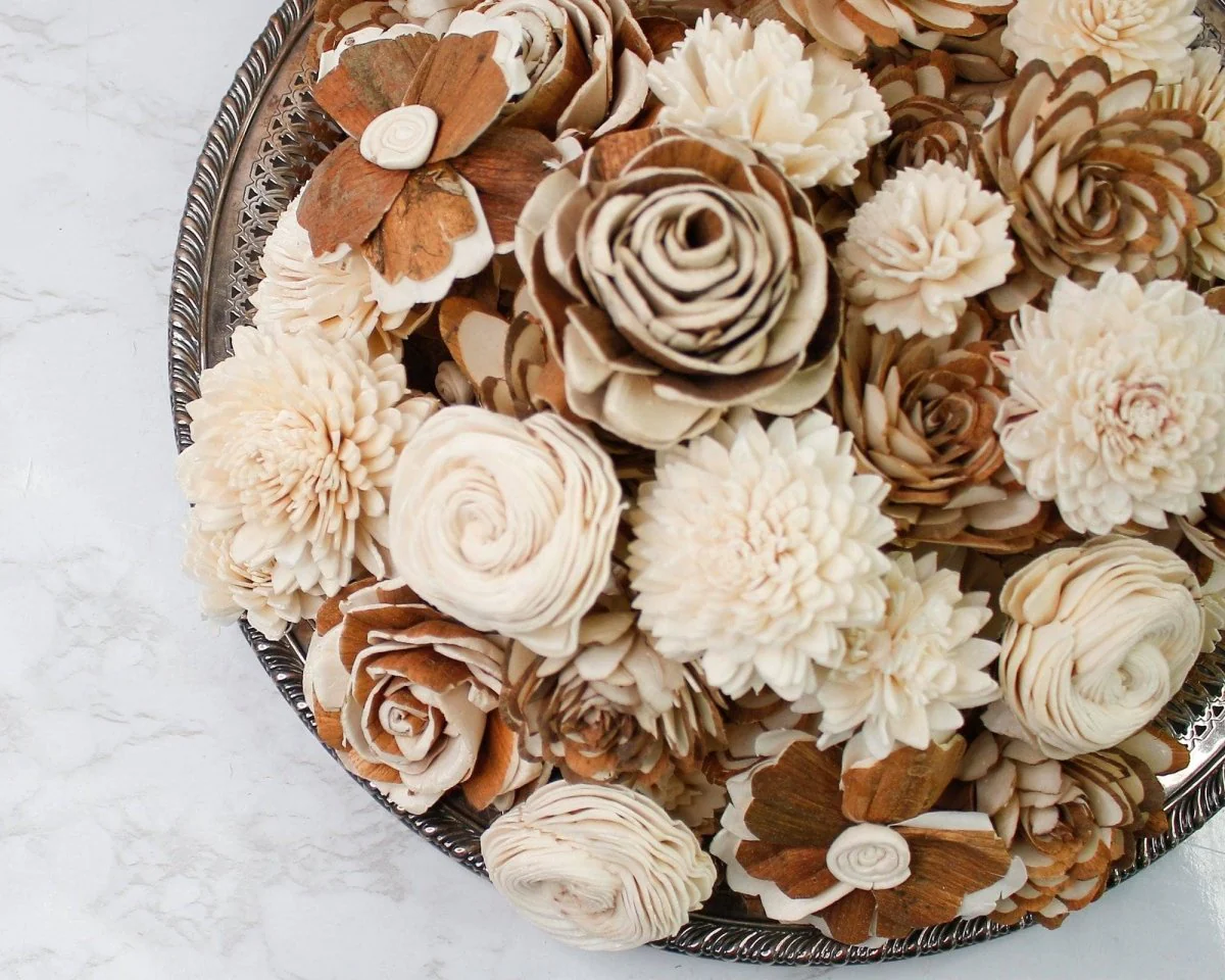 100 Random Assorted Wood Flowers - Image 6