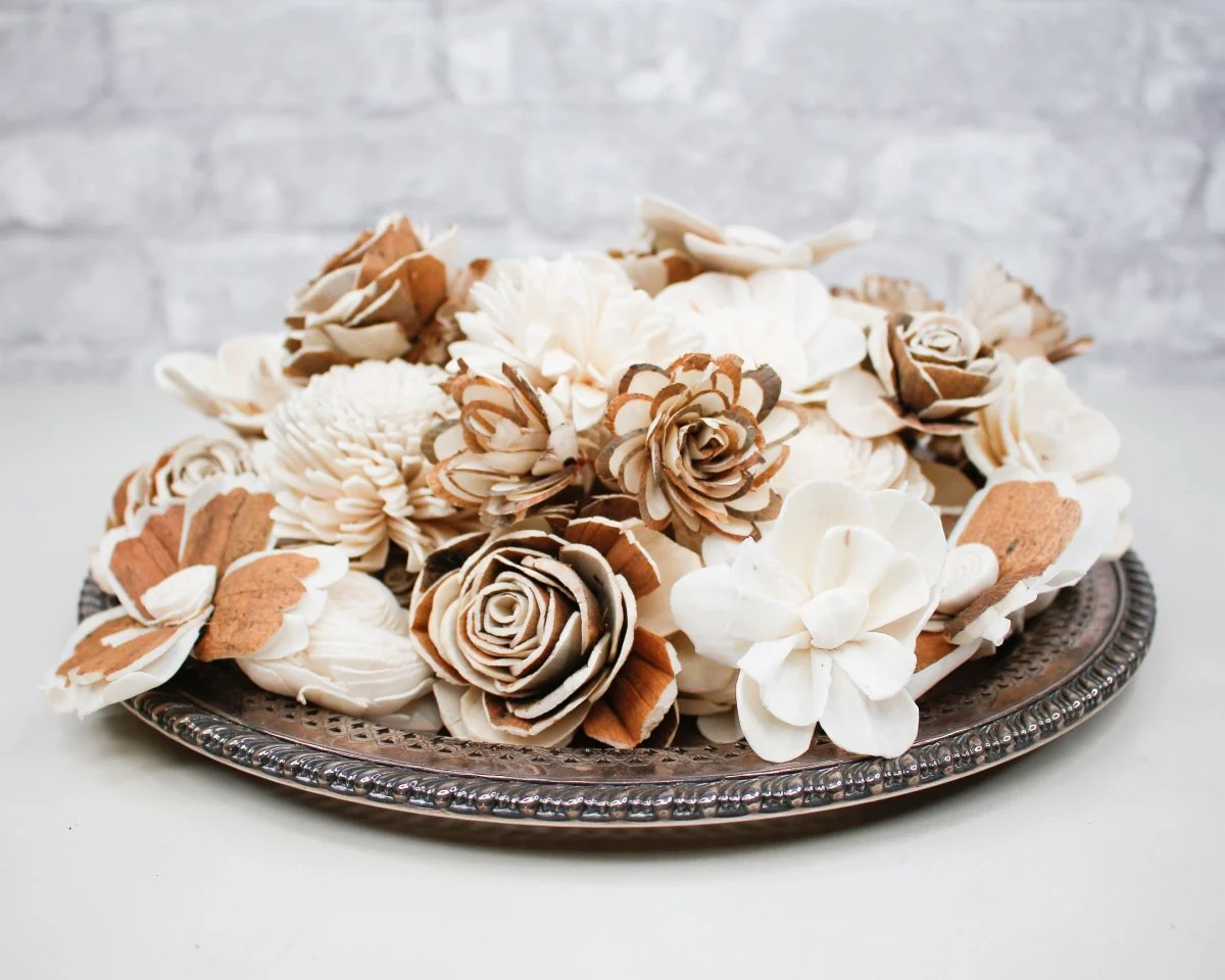100 Random Assorted Wood Flowers - Image 7