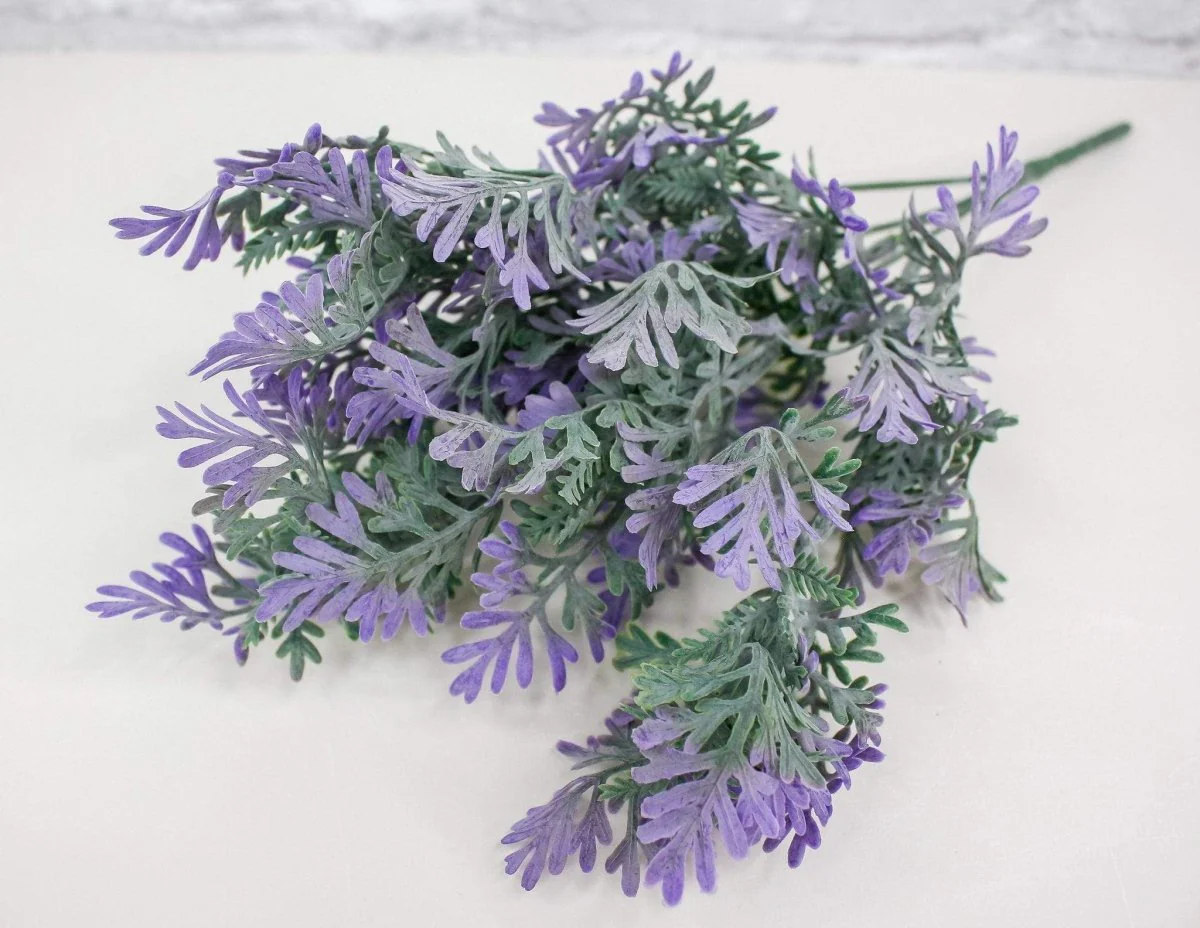 12" Lavender Leaf Spray - Purple - Image 2
