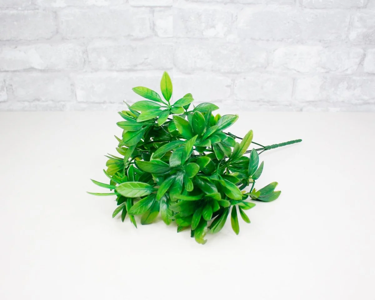 14" Leaves Bush - Green - Image 2