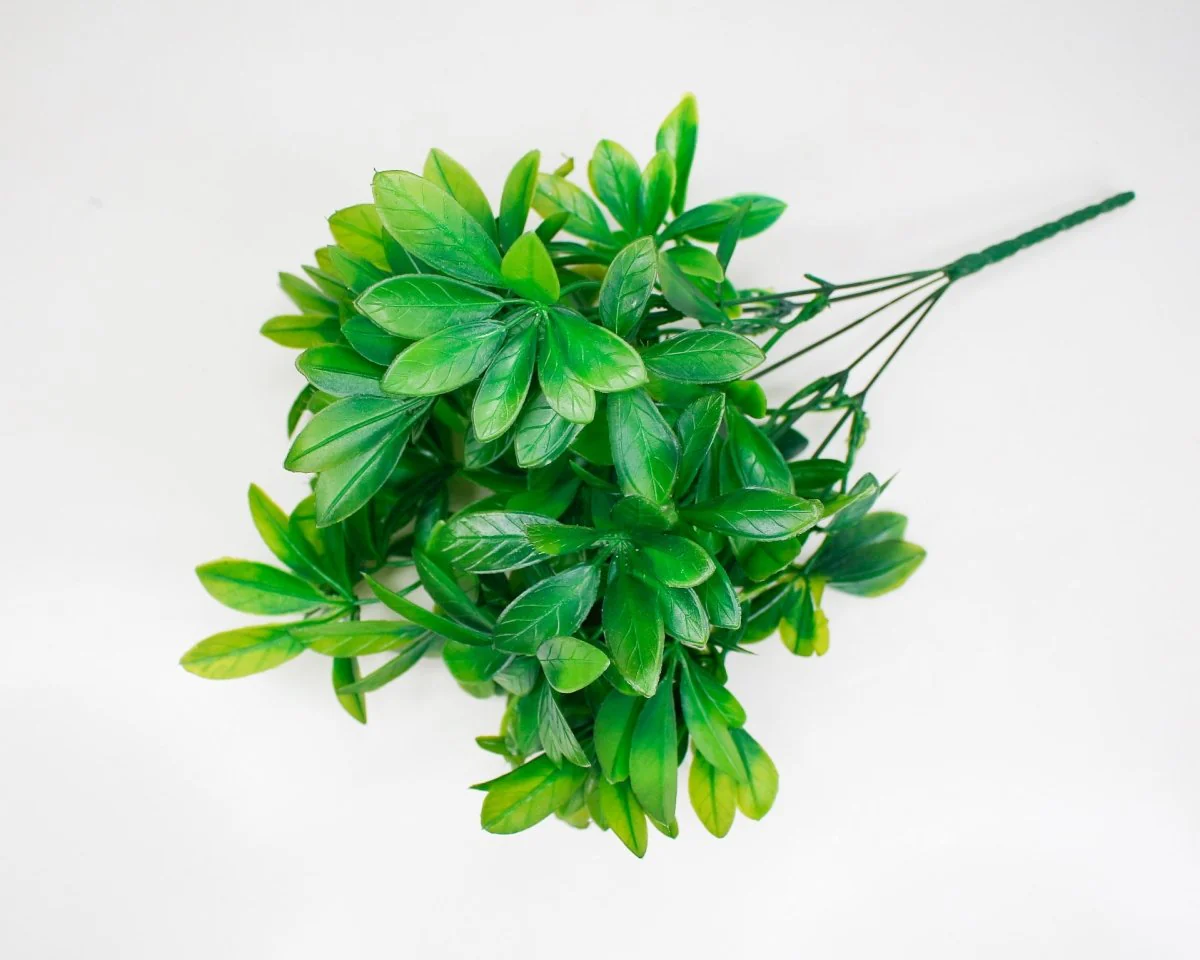 14" Leaves Bush - Green - Image 3
