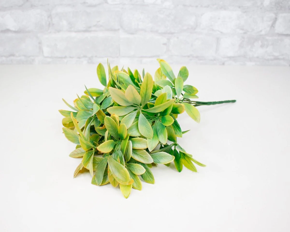 14" Leaves Bush - Yellow/Green - Image 2