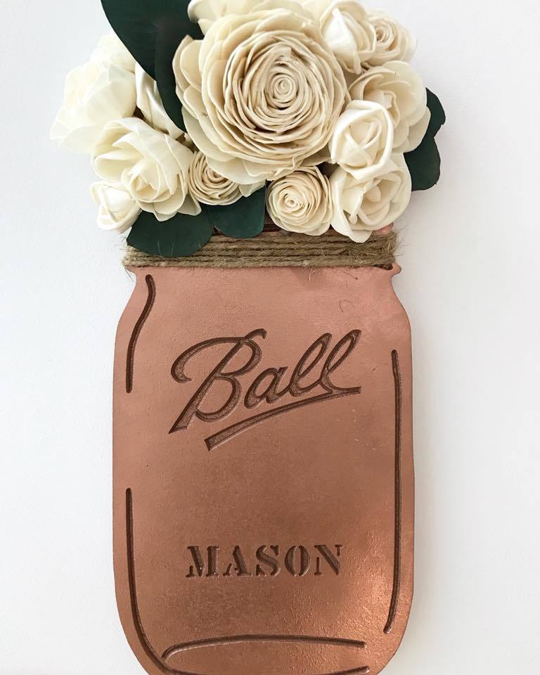 14" Mason Jar Wood Cutout - Image 3
