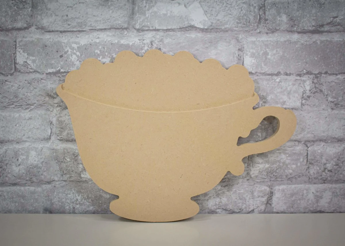 14" Tea Cup Wood Cutout