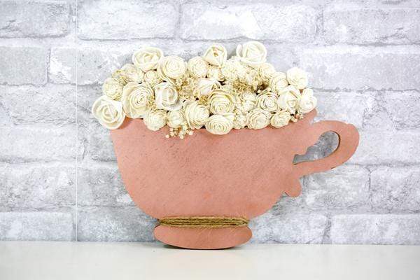 14" Tea Cup Wood Cutout - Image 2