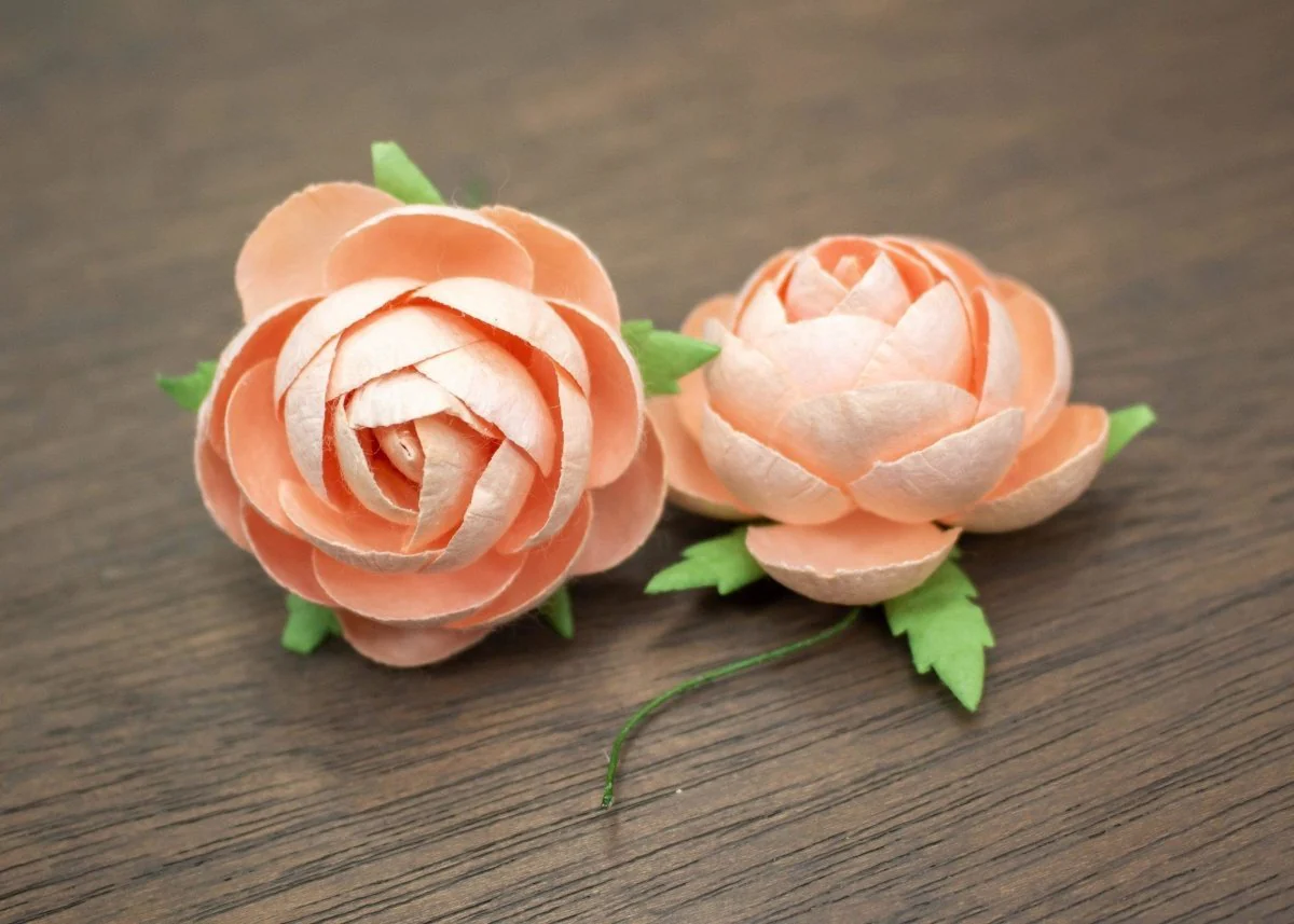 2" Mulberry Wood Flower - Blush (5 Pack) - Image 2