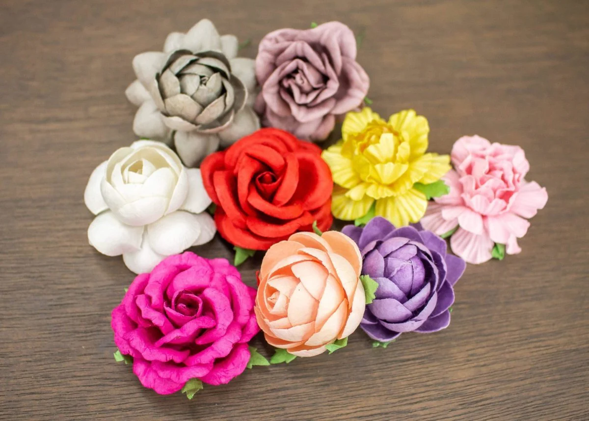2" Mulberry Wood Flower - Variety Pack - Image 3