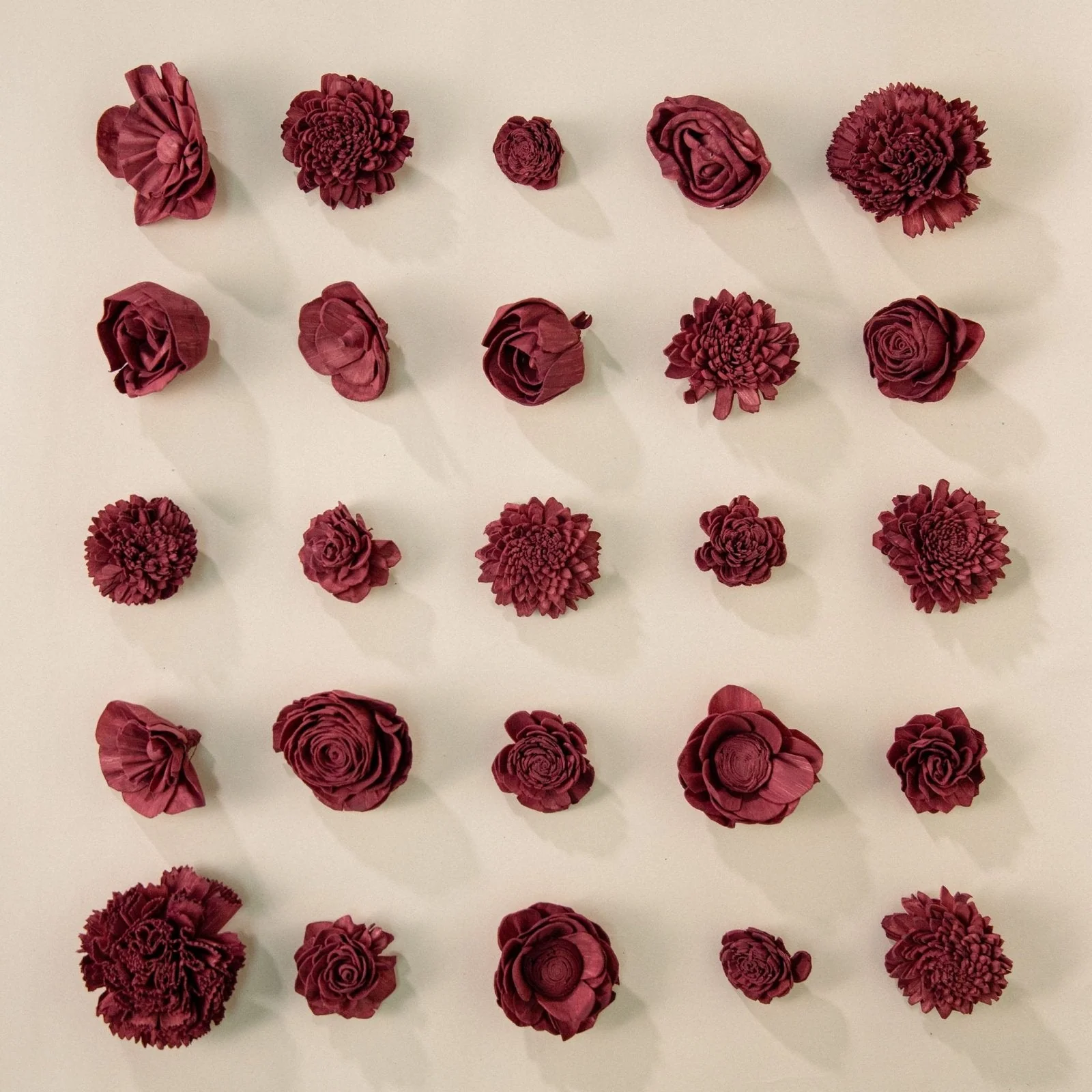 25-Pack of Burgundy-Colored Mixed Flowers - Image 3