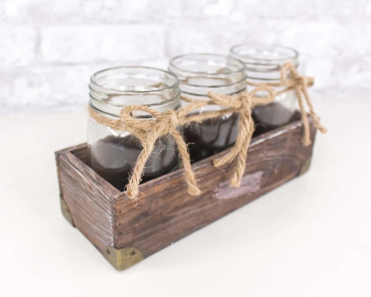 3 Jar Glass Vase With Tray (Multiple Colors) - Image 11
