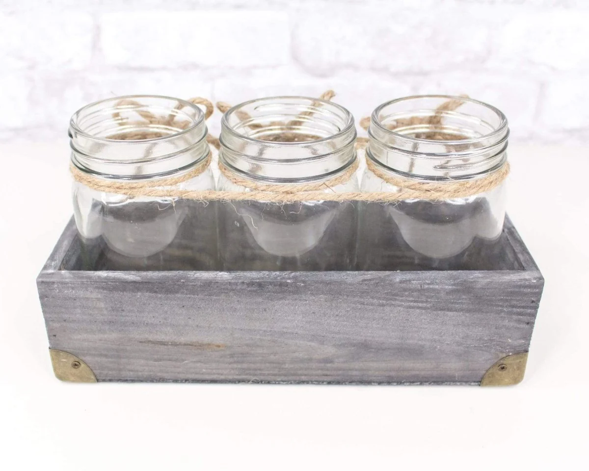 3 Jar Glass Vase With Tray (Multiple Colors) - Image 7