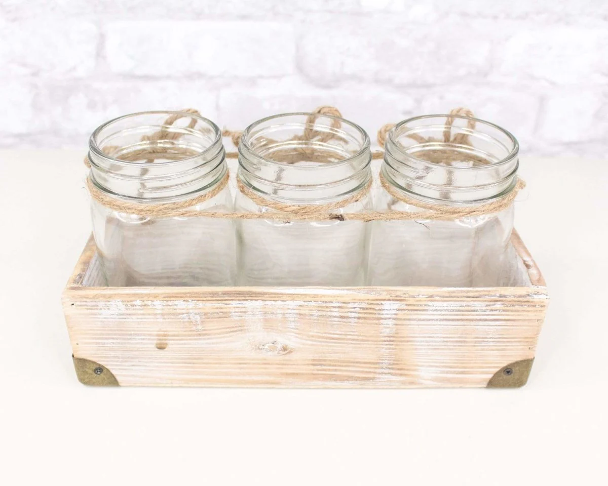 3 Jar Glass Vase With Tray (Multiple Colors) - Image 8