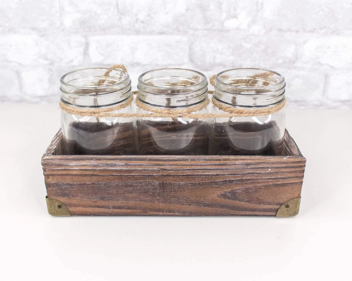 3 Jar Glass Vase With Tray (Multiple Colors) - Image 9