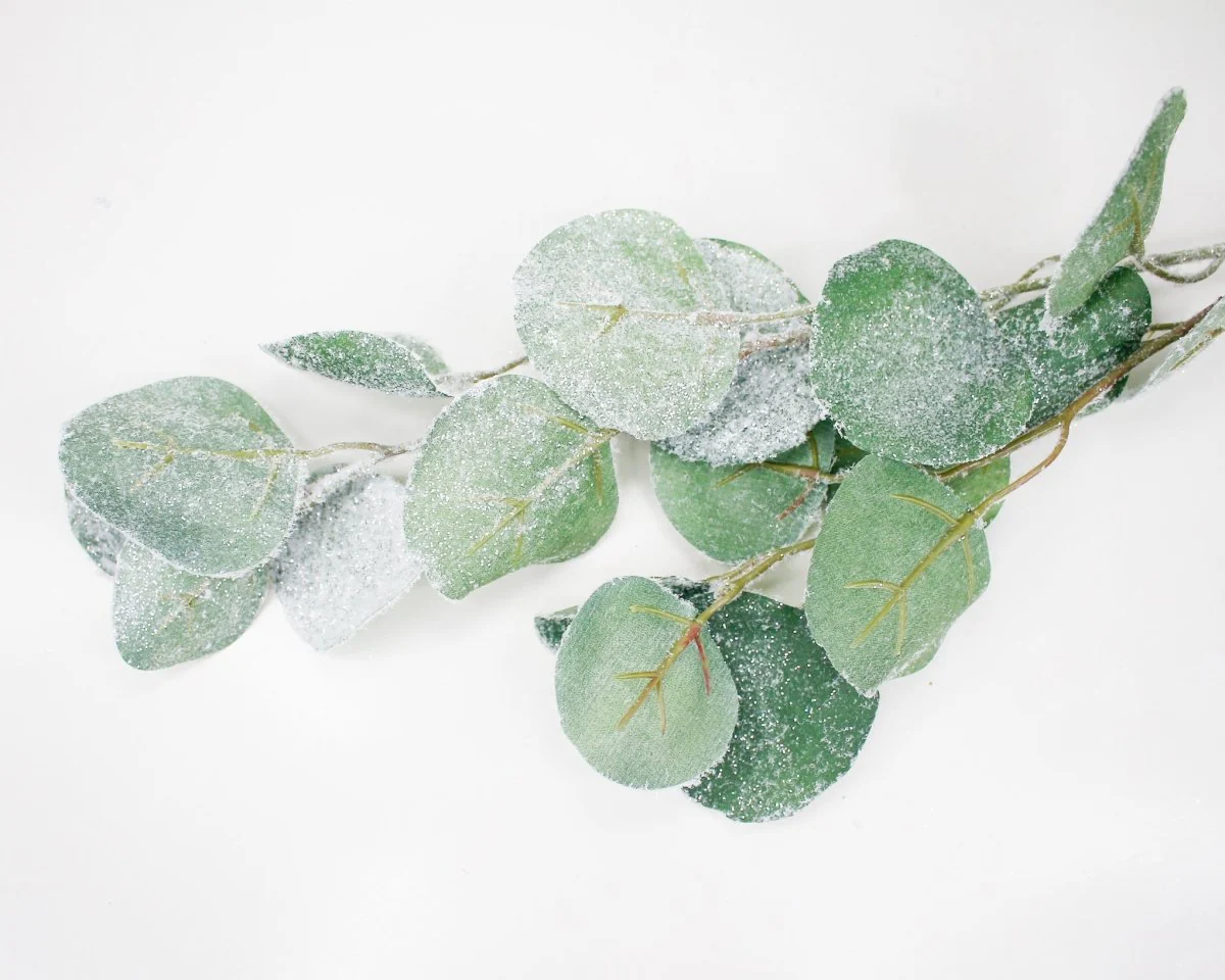 32" Flocked Eucalyptus Spray - Image 3