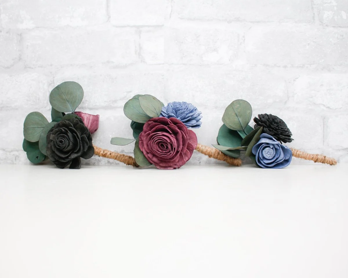 Black Forest Boutonniere (Set of 3)*