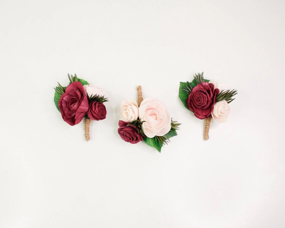Blushing Belle Boutonniere (Set of 3) - Image 2