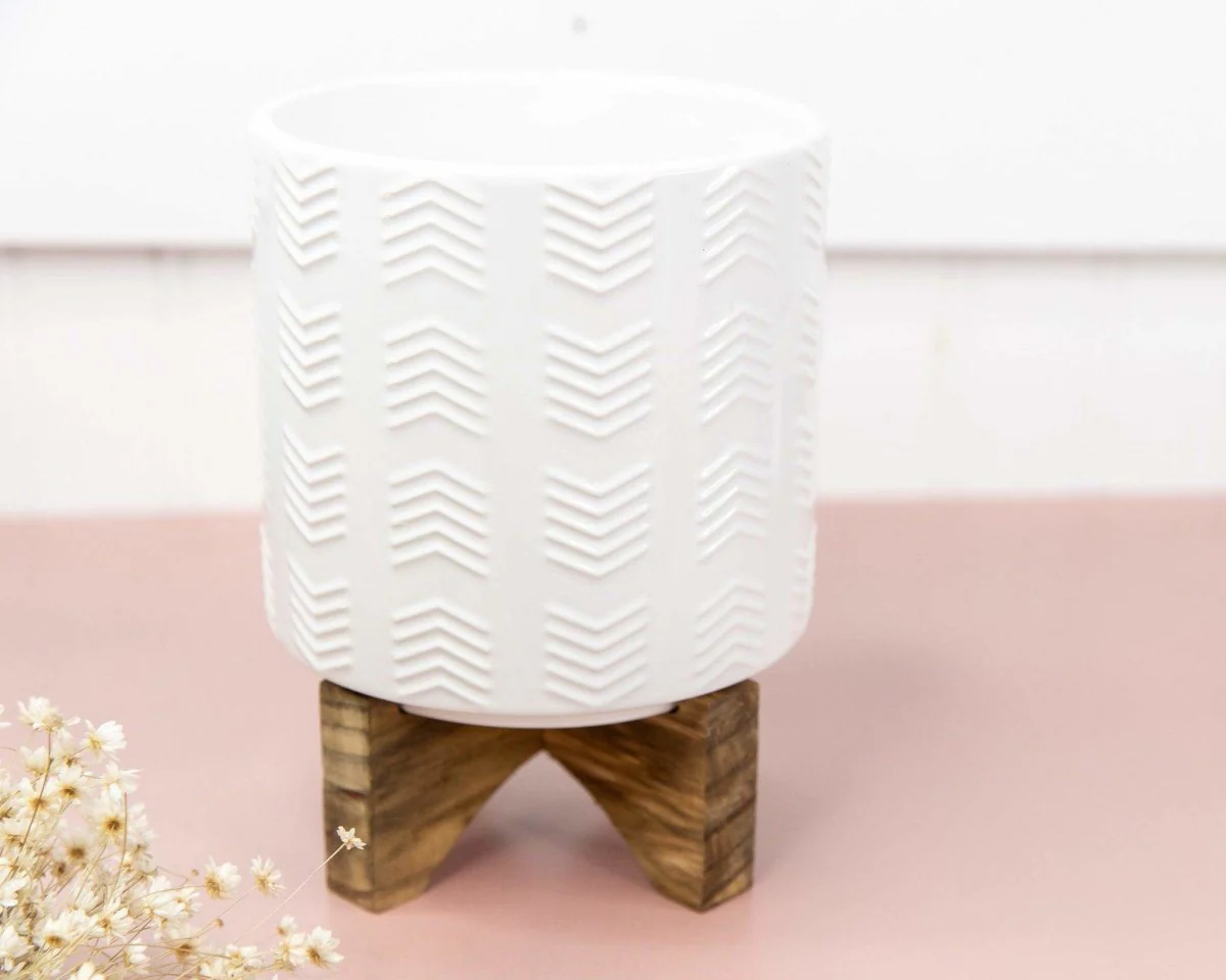 Boho Ceramic Pots With Stand - Image 12