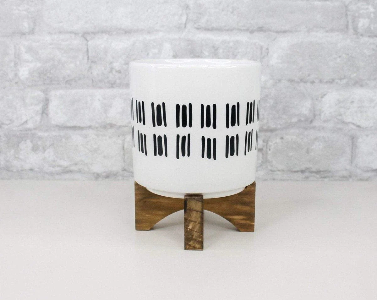 Boho Ceramic Pots With Stand - Image 2