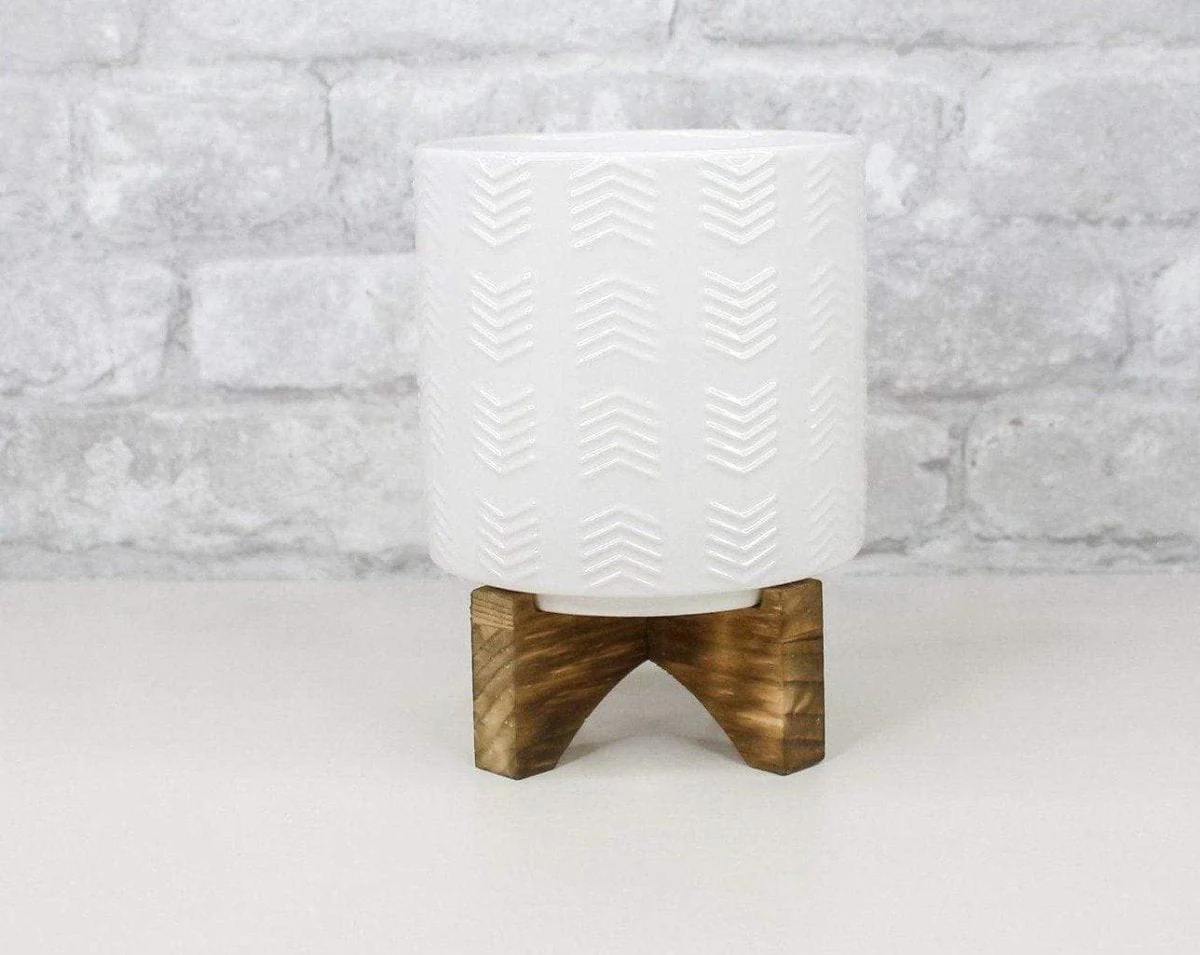 Boho Ceramic Pots With Stand - Image 3