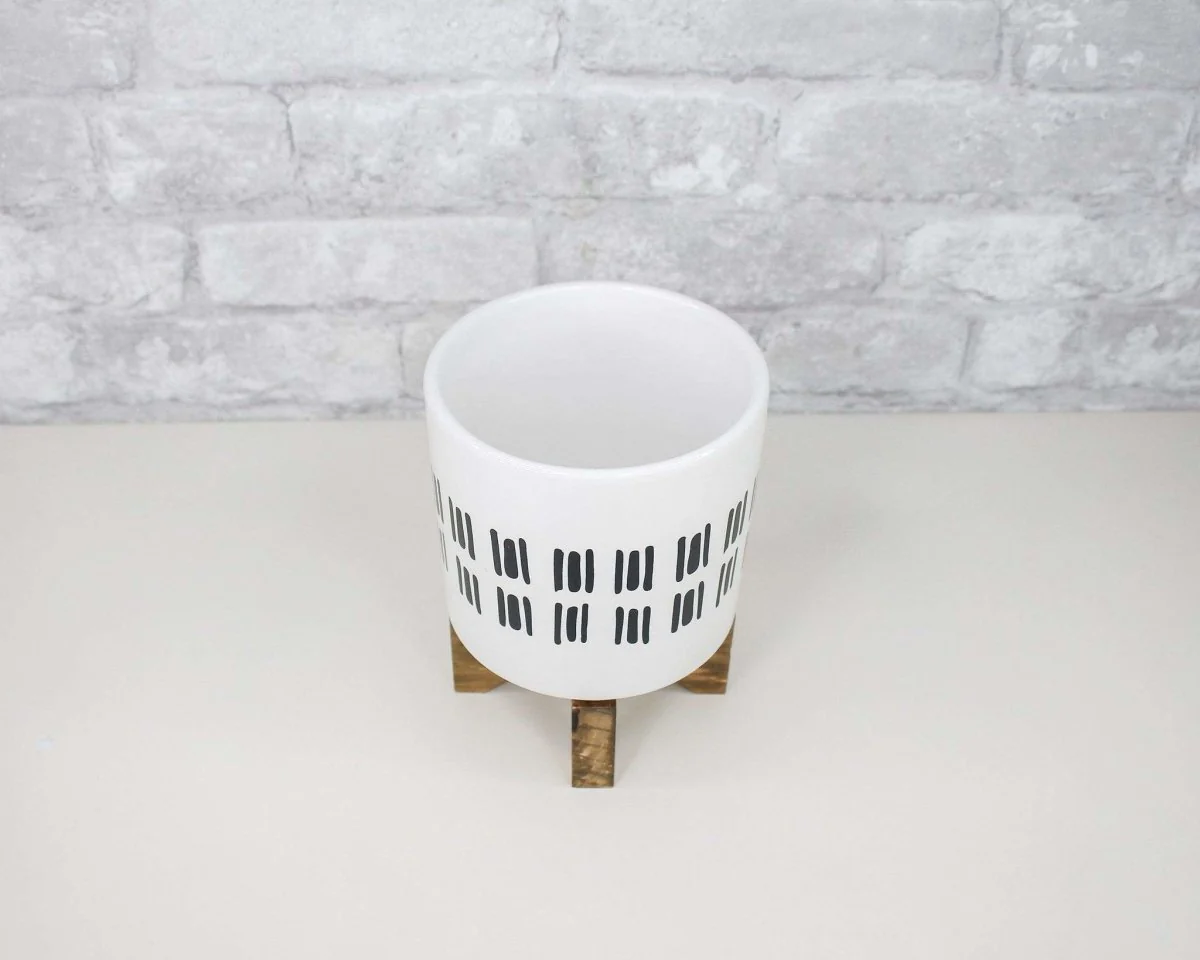 Boho Ceramic Pots With Stand - Image 5