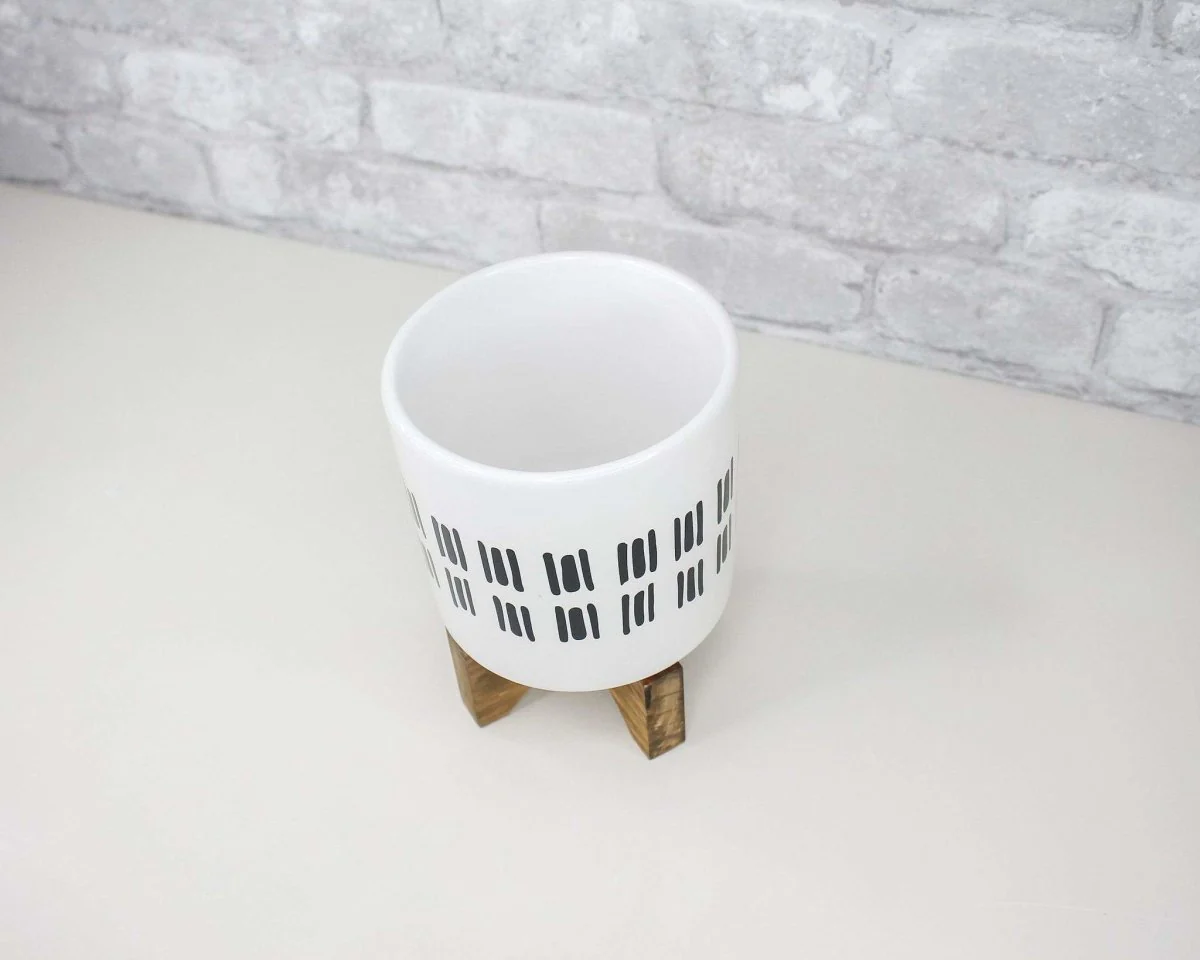 Boho Ceramic Pots With Stand - Image 6