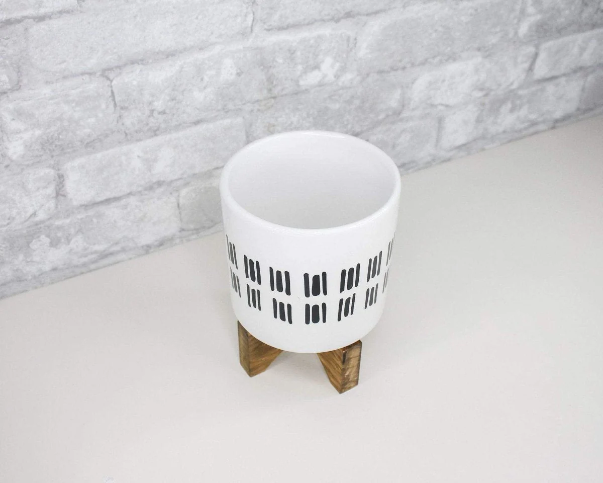Boho Ceramic Pots With Stand - Image 7