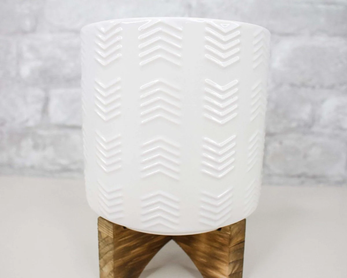 Boho Ceramic Pots With Stand - Image 8
