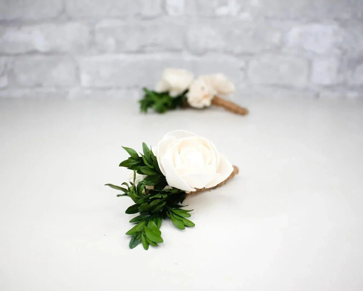 Boxwood Boutonniere (Set Of 3) - Image 2