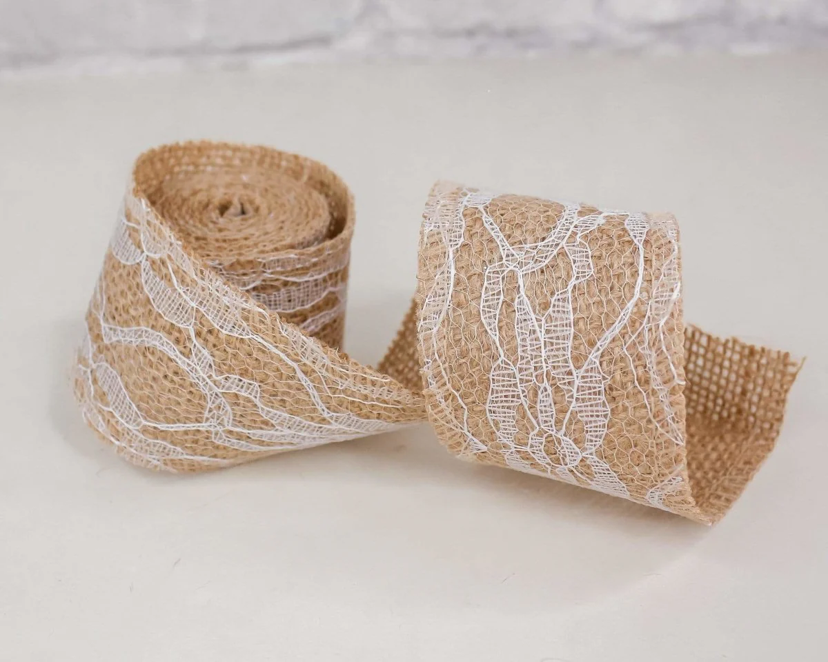 Burlap Lace Ribbon - Image 3