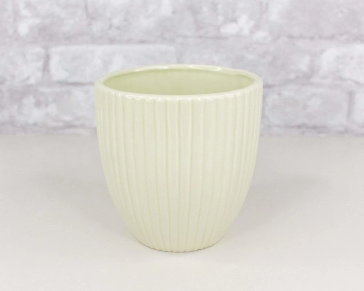 Pleated Ceramic Flower Pot (Multiple Colors) - Image 2