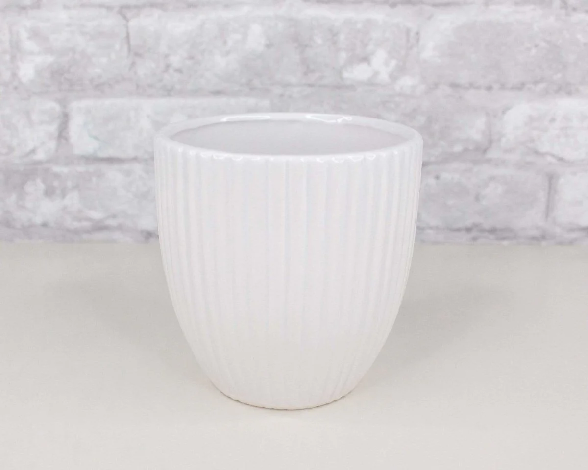 Pleated Ceramic Flower Pot (Multiple Colors) - Image 3