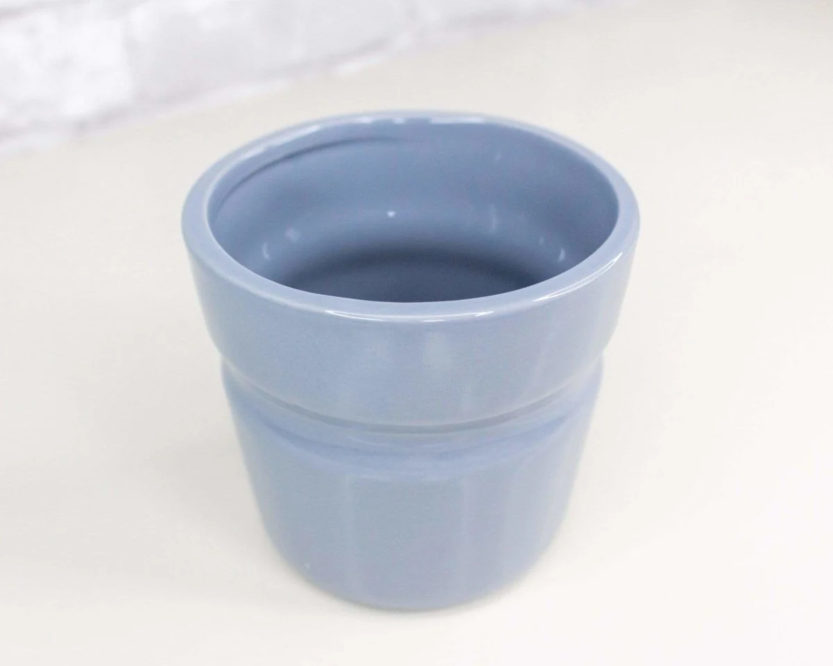 Ceramic Groove Pot - Dusty Blue - Image 2
