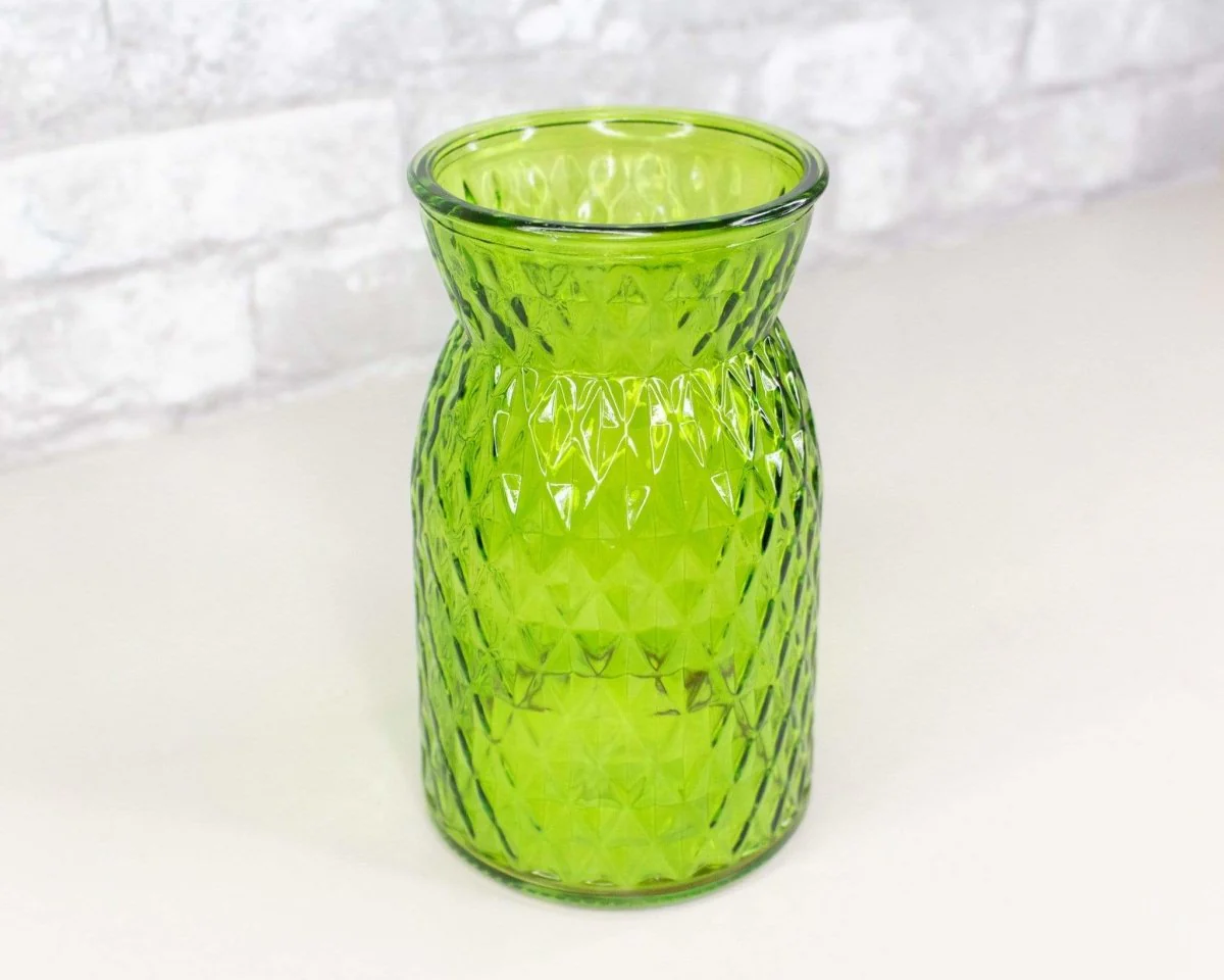 Diamond Embossed Glass Vase (Multiple Colors) - Image 10