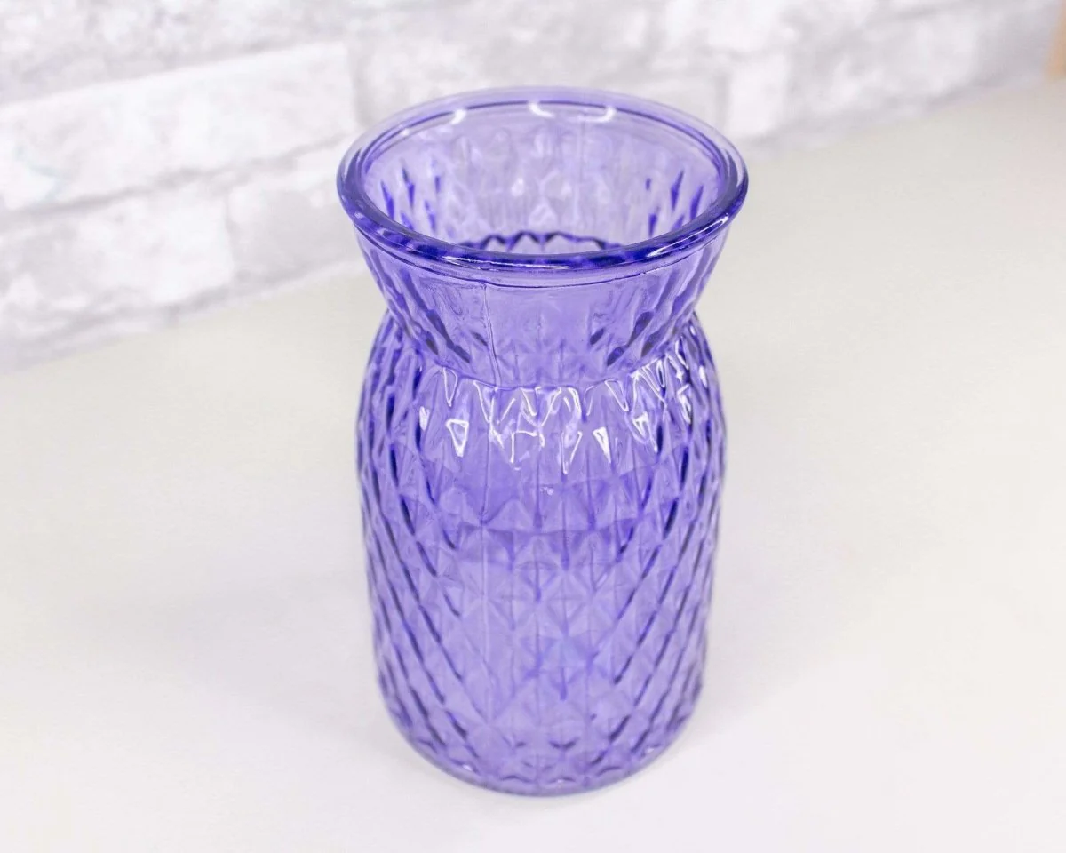 Diamond Embossed Glass Vase (Multiple Colors) - Image 11