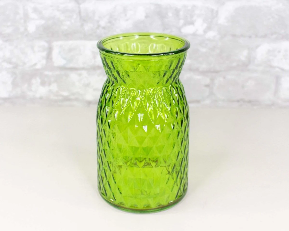Diamond Embossed Glass Vase (Multiple Colors) - Image 2