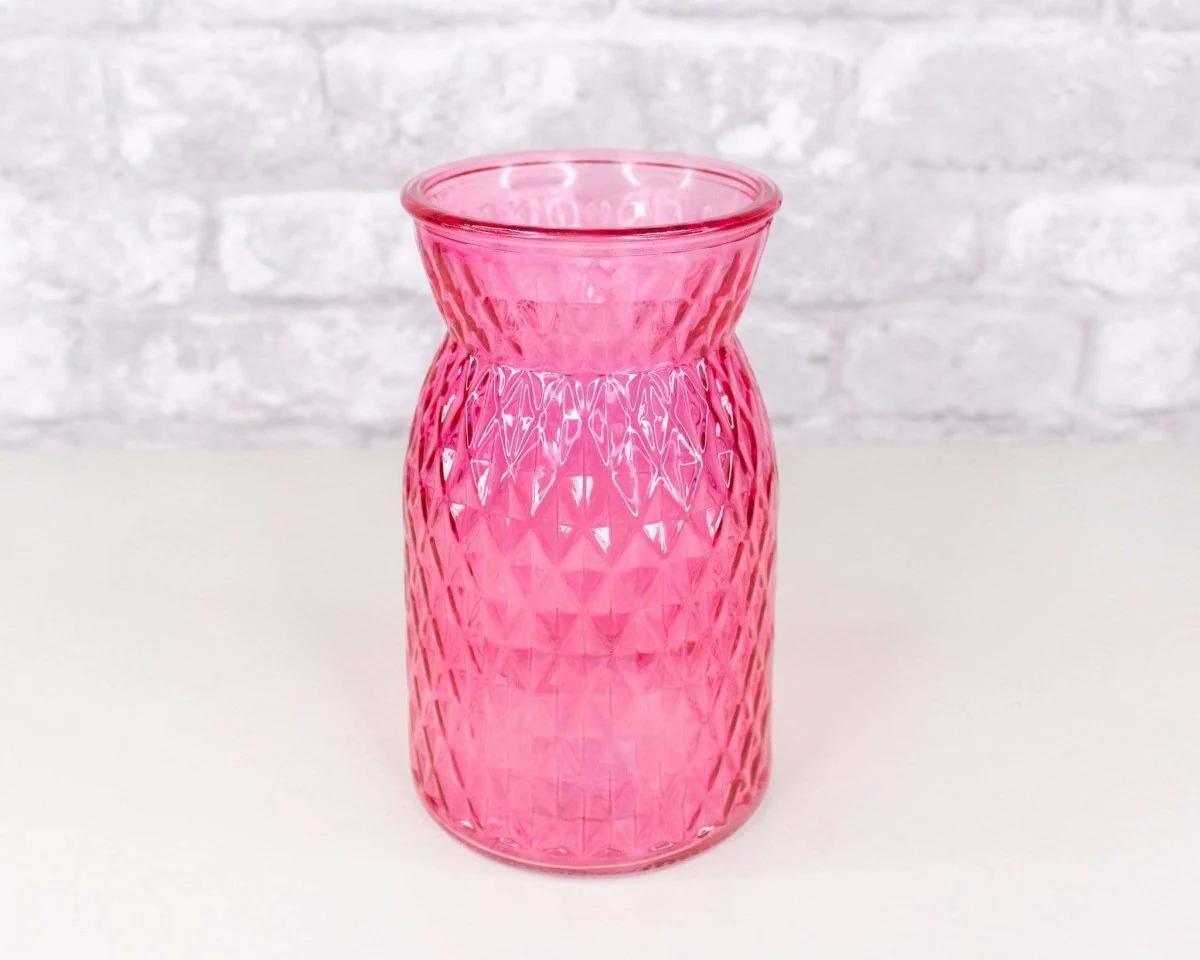 Diamond Embossed Glass Vase (Multiple Colors) - Image 3