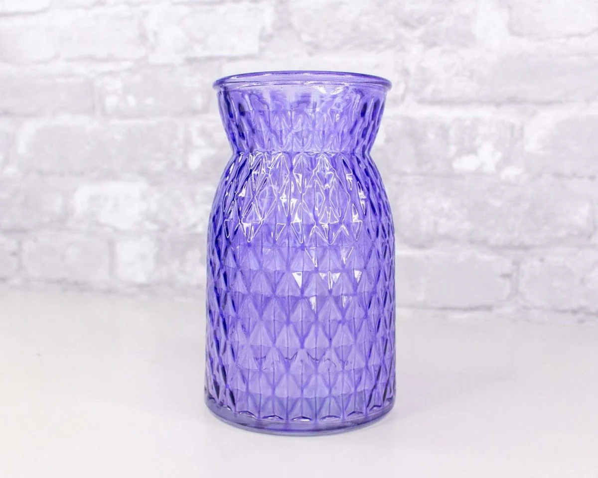Diamond Embossed Glass Vase (Multiple Colors) - Image 4