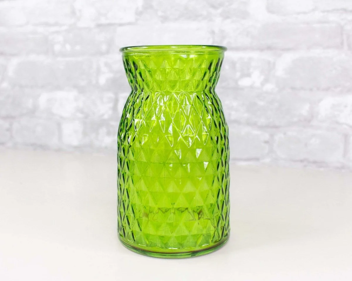 Diamond Embossed Glass Vase (Multiple Colors) - Image 6