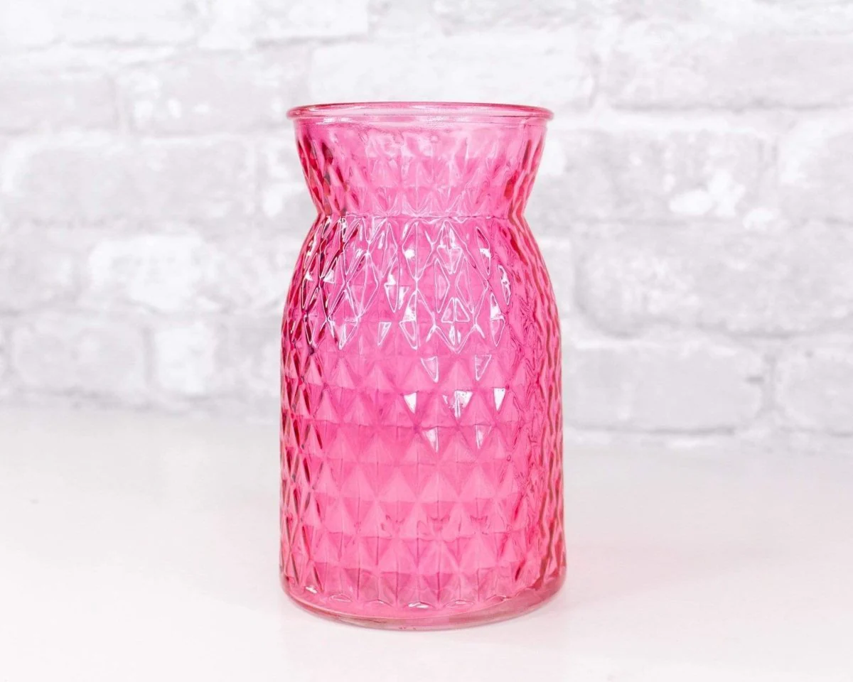 Diamond Embossed Glass Vase (Multiple Colors) - Image 7