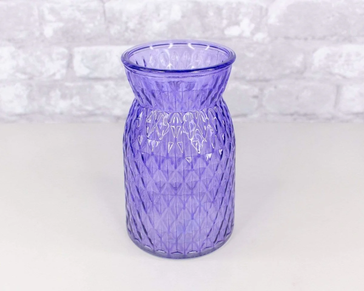 Diamond Embossed Glass Vase (Multiple Colors) - Image 8