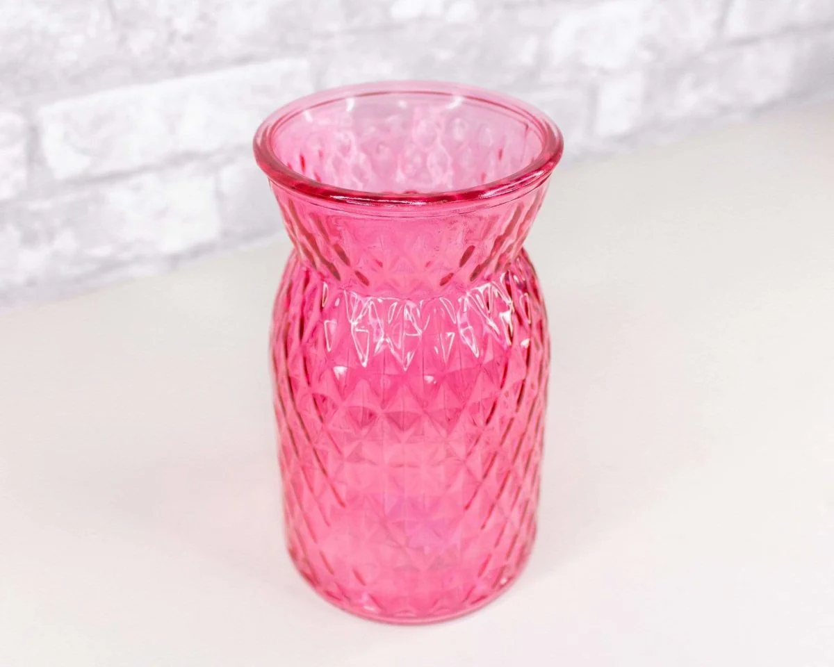 Diamond Embossed Glass Vase (Multiple Colors) - Image 9