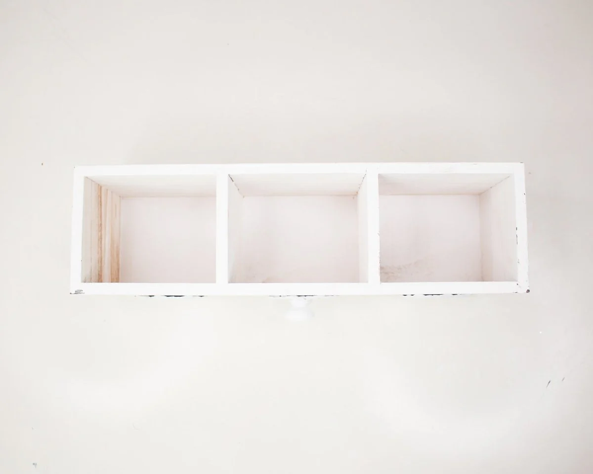 Distressed Wood Drawer Divided Planter - White - Image 3