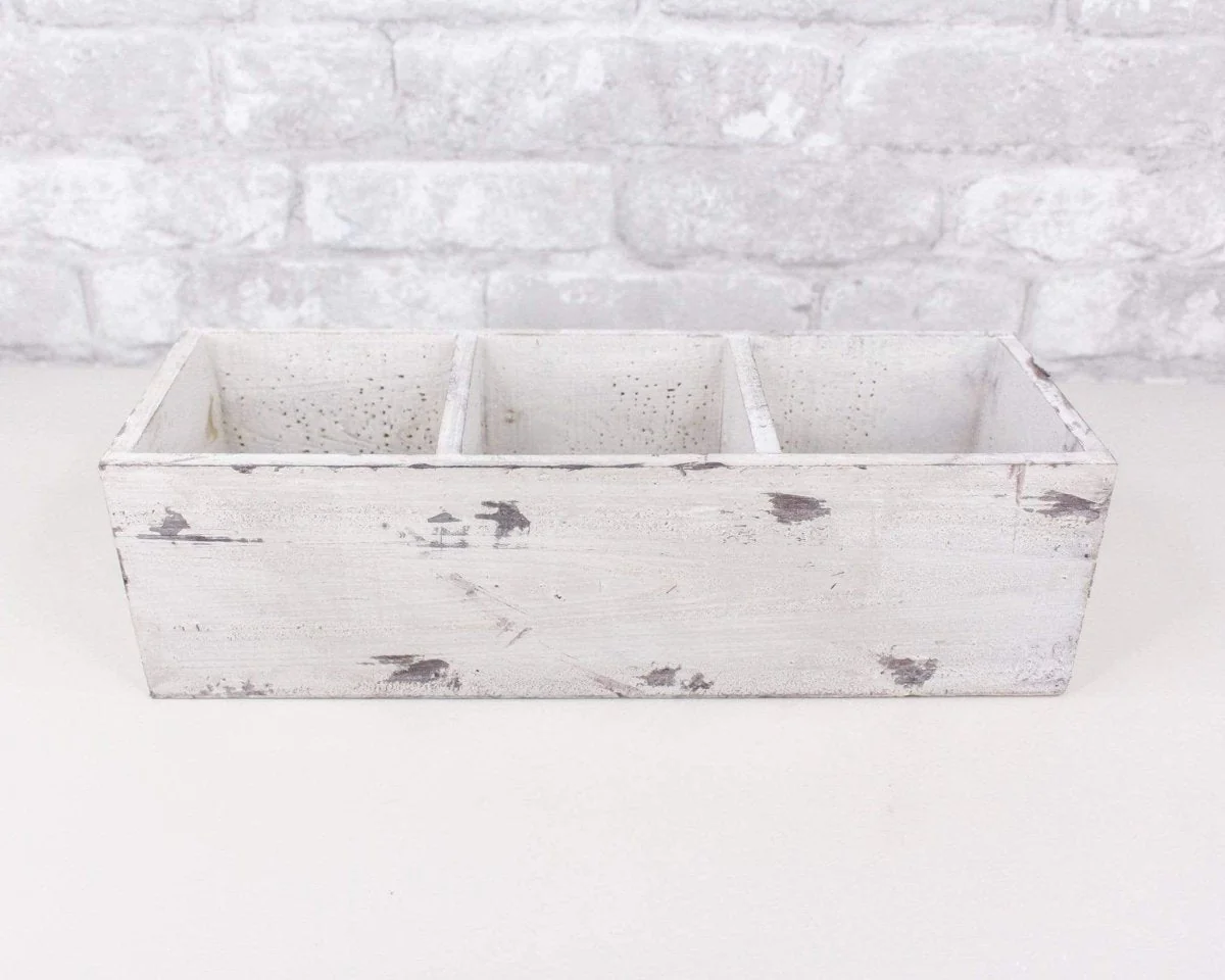 Distressed Wood Drawer Planter - White - Image 4