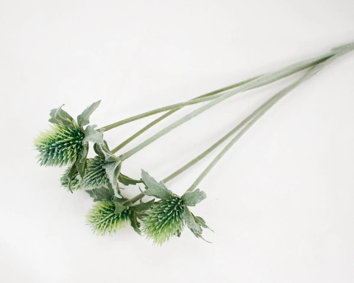 Faux Clover Thistle Spray - Green - Image 3