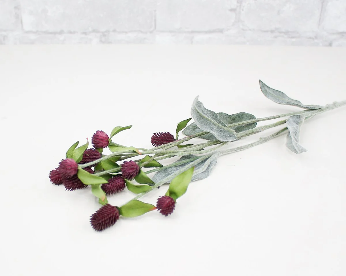 Faux Thistle Spray - Dark Mauve - Image 2
