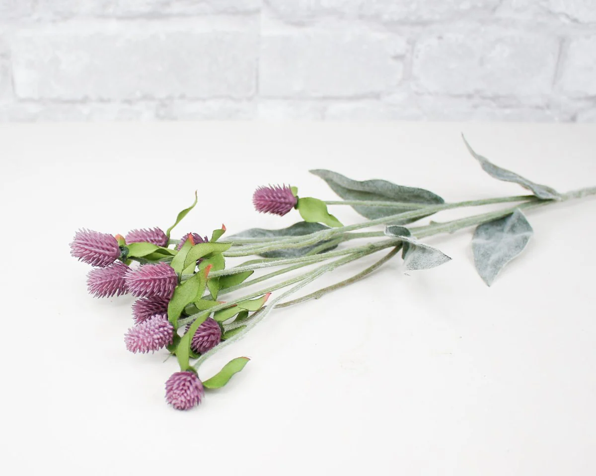 Faux Thistle Spray - Mauve - Image 2