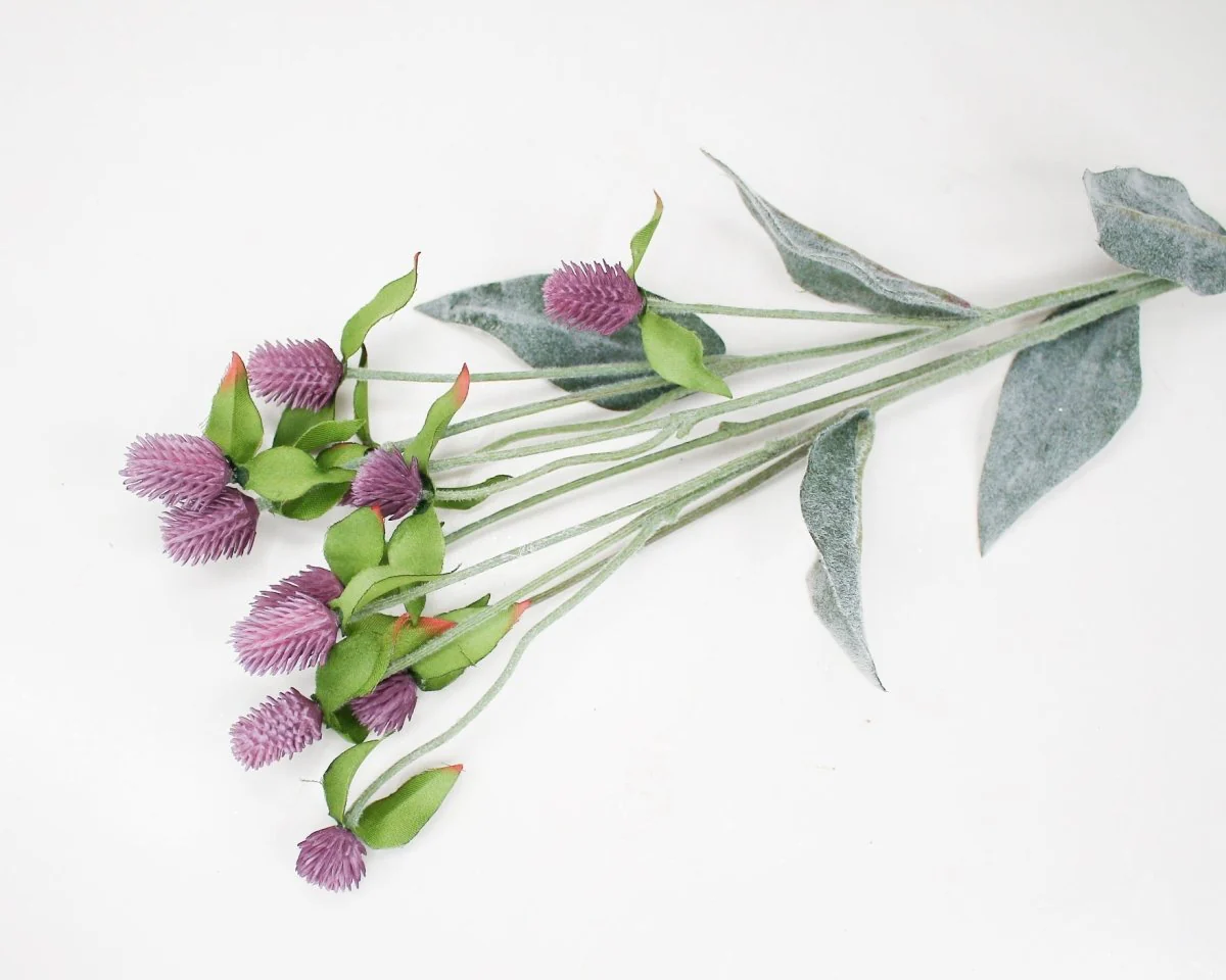 Faux Thistle Spray - Mauve - Image 3