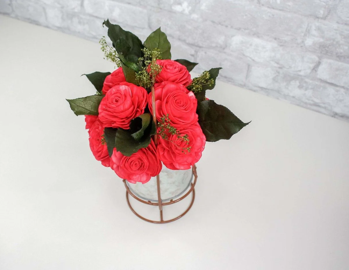 Galvanized Bucket w/ Iron Base - Heart Shaped - Image 3