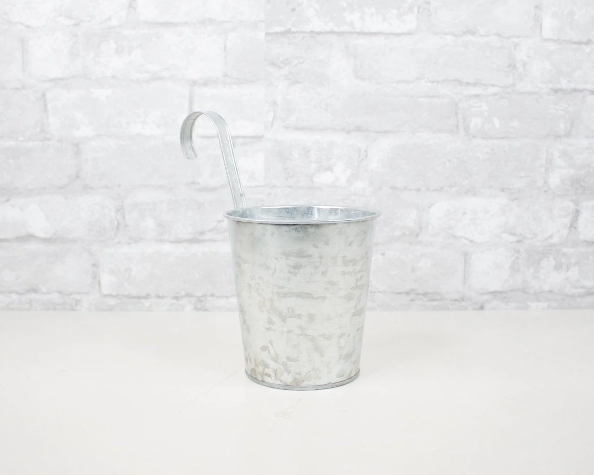 Galvanized Hanging Pot w/ Hook (Multiple Sizes) - Image 6